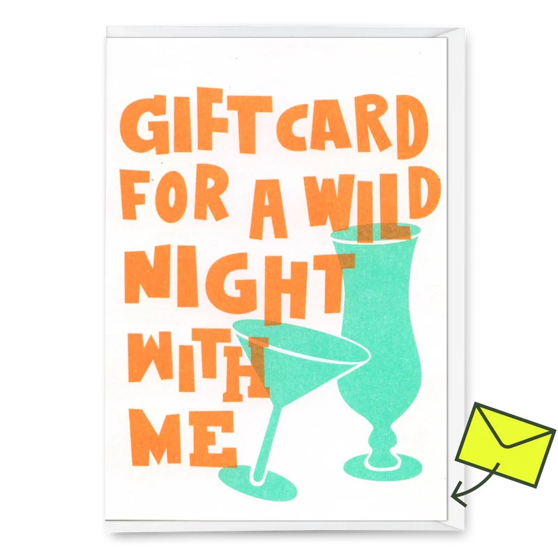 Grußkarte "Wild night" | Lustige Gutschein-Karte mit Spruch für jeden Anlass