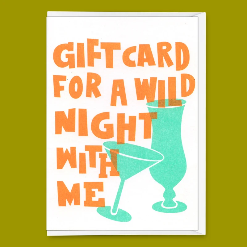 Grußkarte "Wild night" | Lustige Gutschein-Karte mit Spruch für jeden Anlass