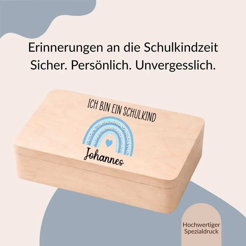 Erinnerungskiste Schulkind - Regenbogen - Ich bin ein Schulkind