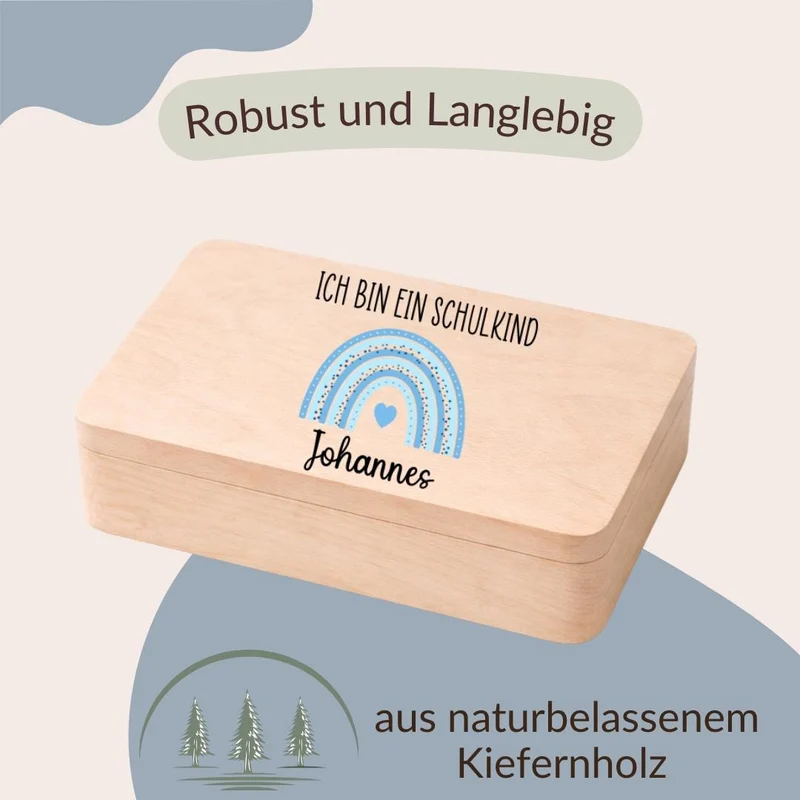 Erinnerungskiste Schulkind - Regenbogen - Ich bin ein Schulkind