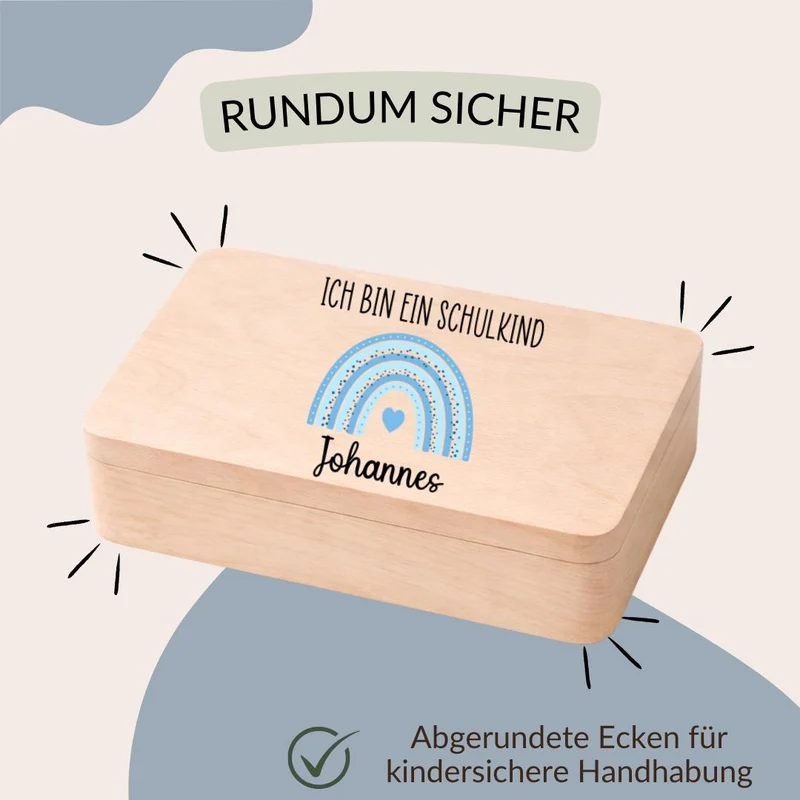 Erinnerungskiste Schulkind - Regenbogen - Ich bin ein Schulkind