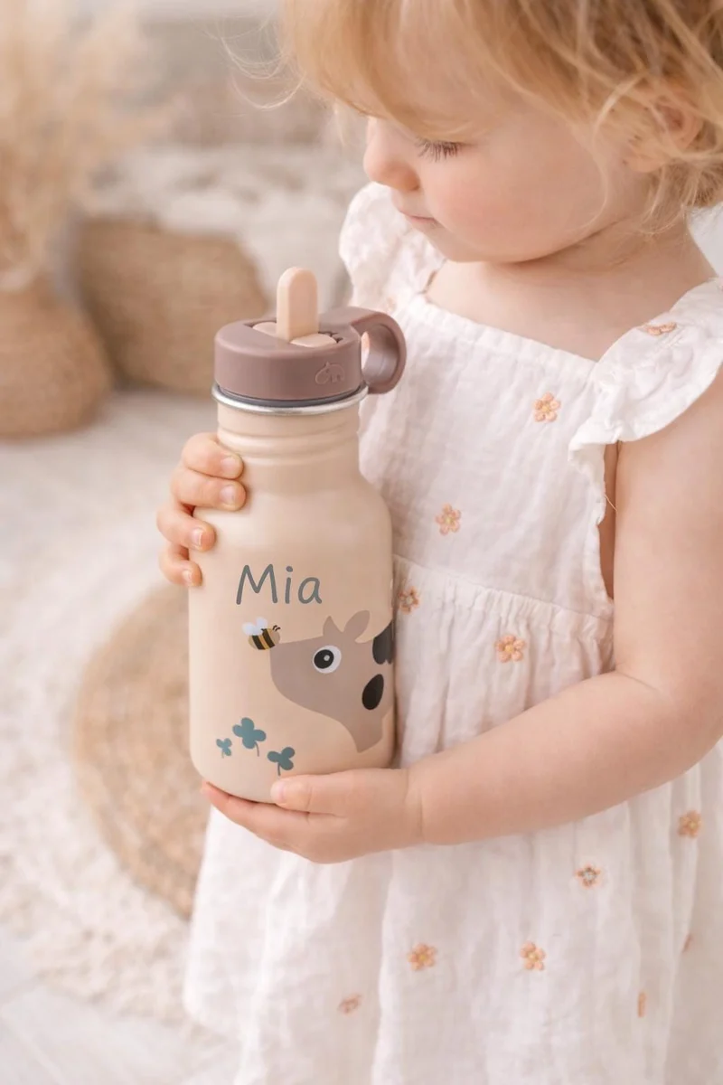 Edelstahl Trinkflasche für Kinder mit Namen