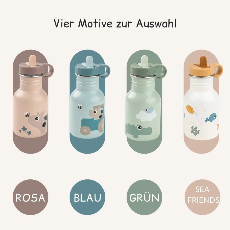 Edelstahl Trinkflasche für Kinder mit Namen