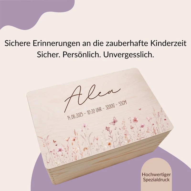 Erinnerungskiste - Blumenwiese Rosa