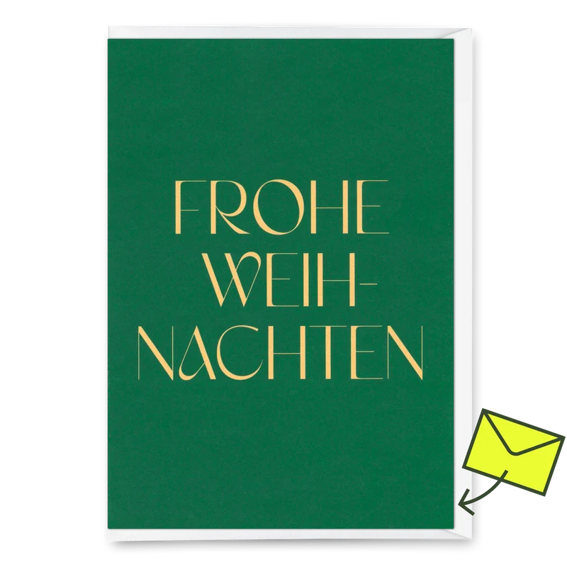 Grußkarte "Frohe Weihnachten Grün" | Schöne Klappkarte zu Weihnachten