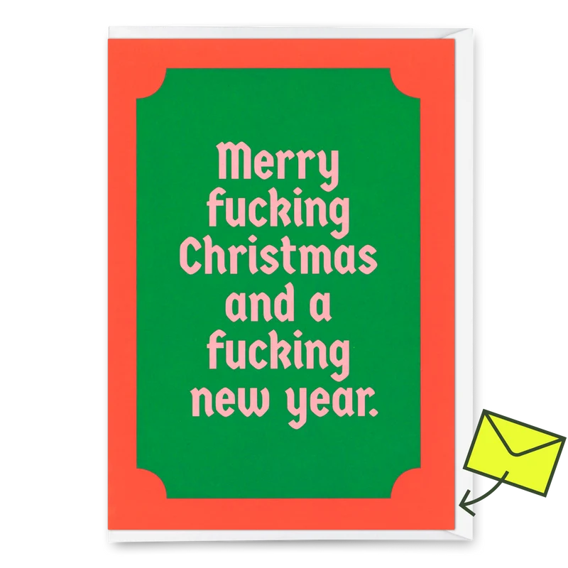 Grußkarte "Fucking Xmas" | Lustige Klappkarte mit Spruch zu Weihnachten