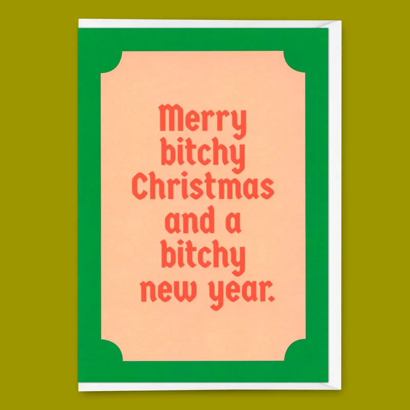 Grußkarte "Bitchy christmas" | Lustige Klappkarte mit Spruch zu Weihnachten