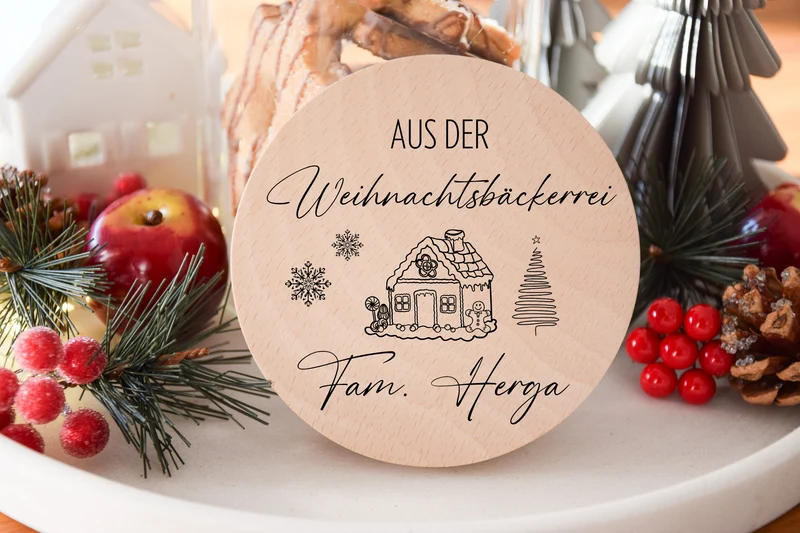 Vorratsglas Weihnachten - Weihnachtsmotiv Haus und Schneeflocken