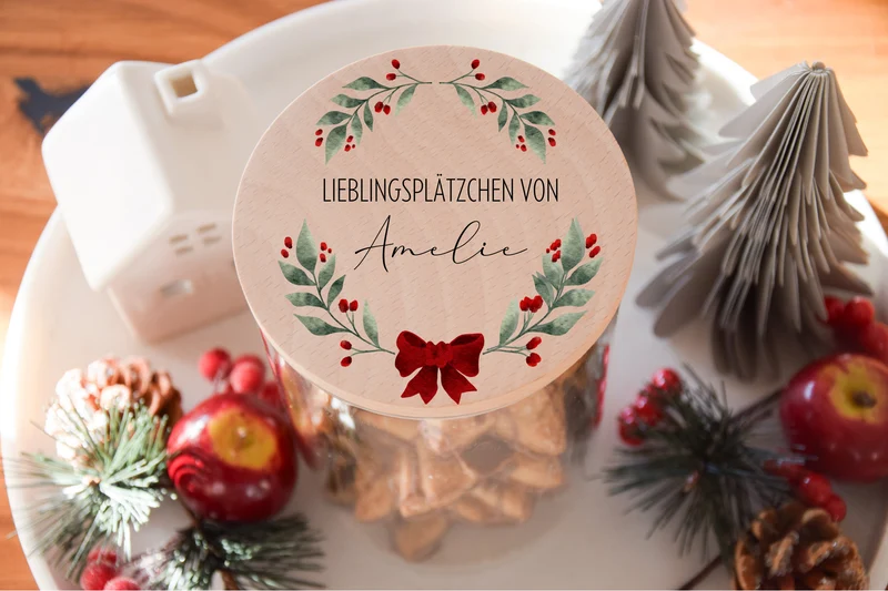 Vorratglas Weihnachten - Weihnachtskranz