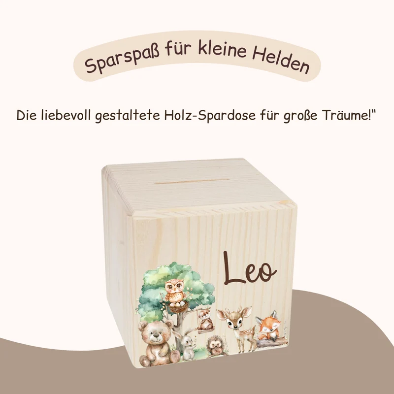 Spardose Kinder - Woodlandtieren