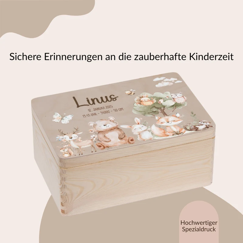 Erinnerungskiste Baby - niedlichen Tier Motiven