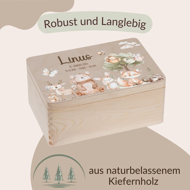 Erinnerungskiste Baby - niedlichen Tier Motiven