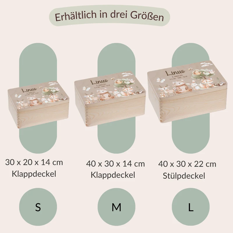 Erinnerungskiste Baby - niedlichen Tier Motiven