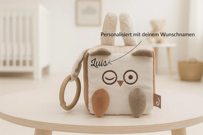 Motorikwürfel Babyspielzeug aus Stoff