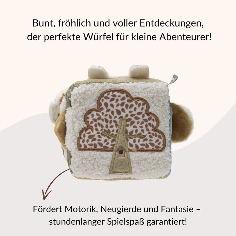 Motorikwürfel Babyspielzeug aus Stoff