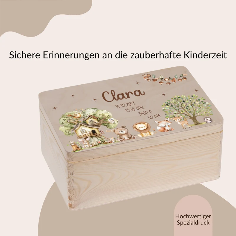 Erinnerungskiste mit Waldtieren
