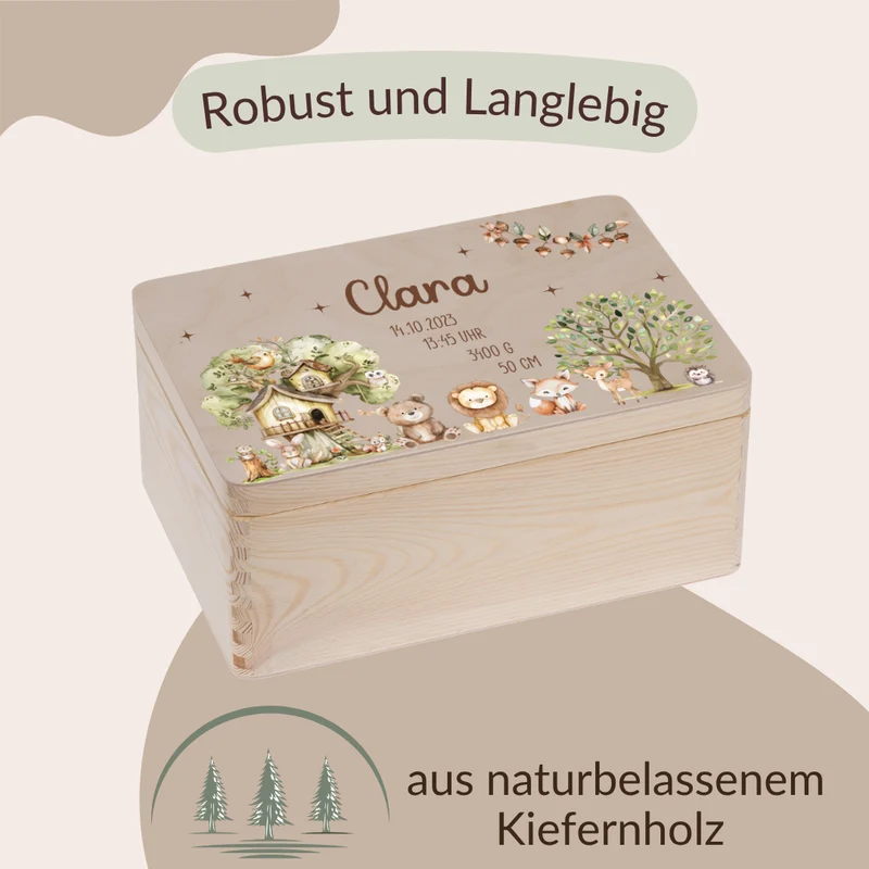 Erinnerungskiste mit Waldtieren