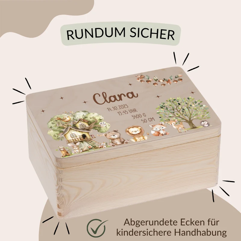 Erinnerungskiste mit Waldtieren