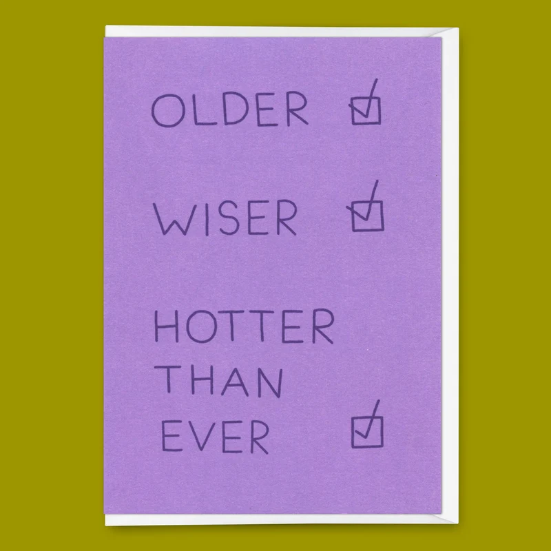Grußkarte "Hotter than ever" | Lustige Klappkarte zum Geburtstag