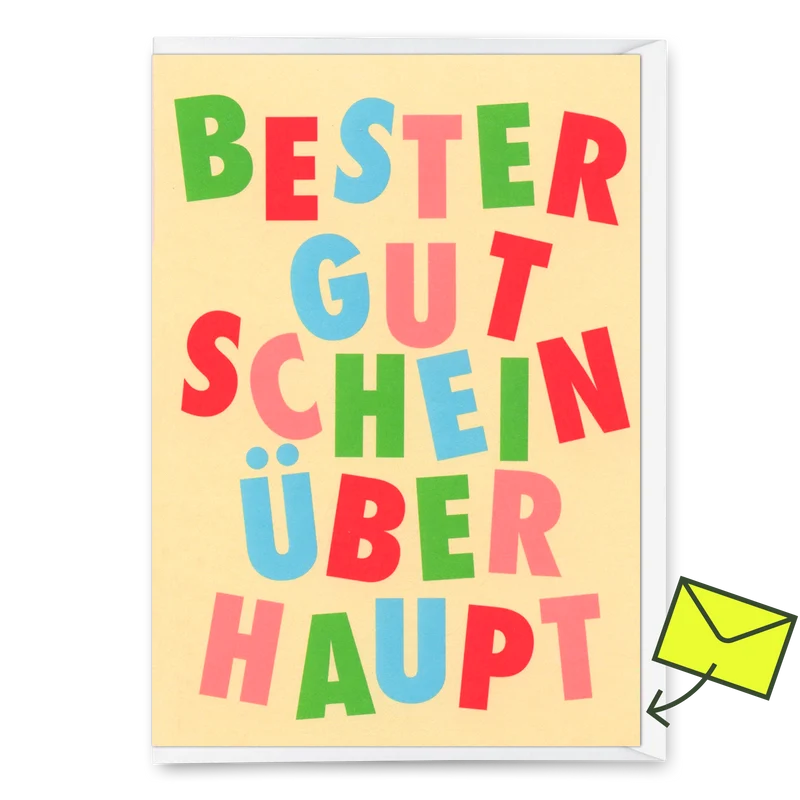 Grußkarte "Bester Gutschein überhaupt" | Lustige Gutschein-Karte