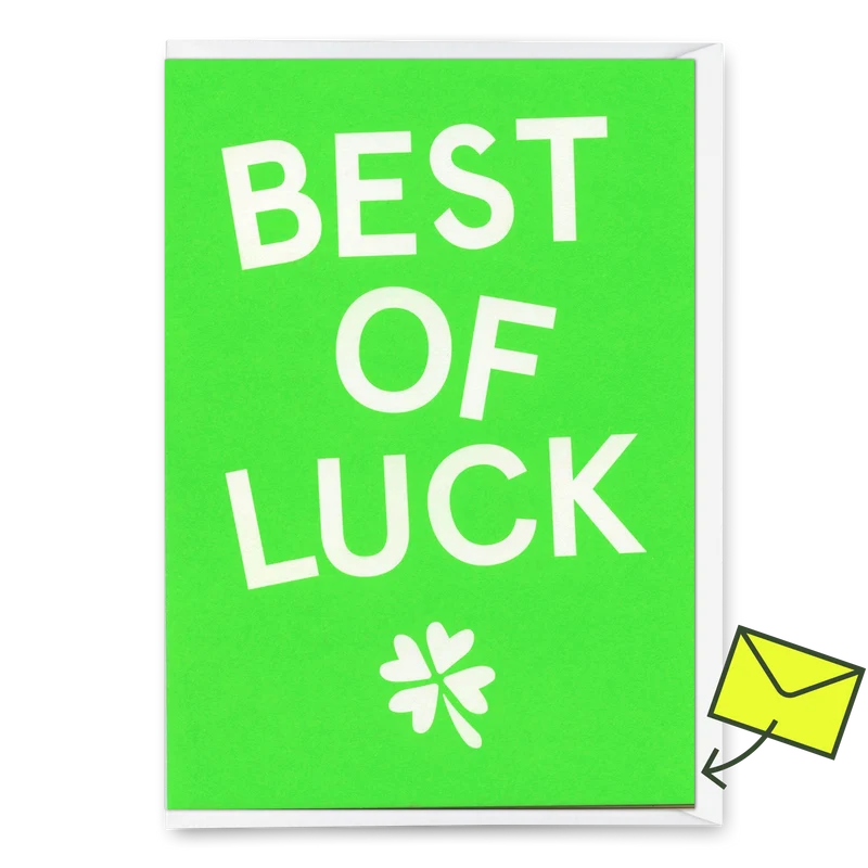 Grußkarte "Best of luck" | Besondere Klappkarte zum Glückwünschen
