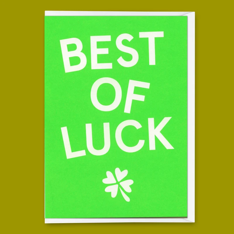 Grußkarte "Best of luck" | Besondere Klappkarte zum Glückwünschen