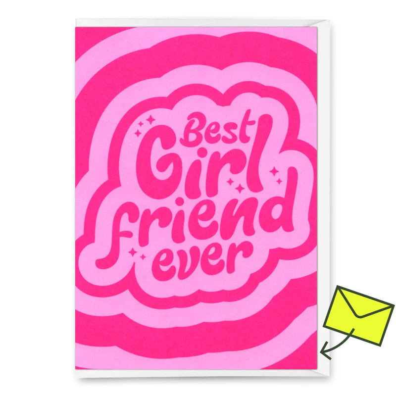 Grußkarte "Best girlfriend ever" | Coole Klappkarte für Verliebte