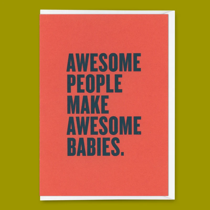 Grußkarte "Awesome people" | Coole Klappkarte mit Spruch zur Geburt