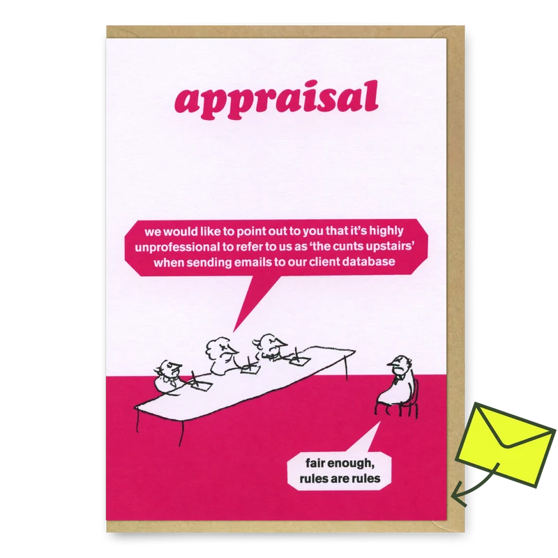 Grußkarte "Appraisal Cunts Upstairs" | Witzige Klappkarte | Modern Toss