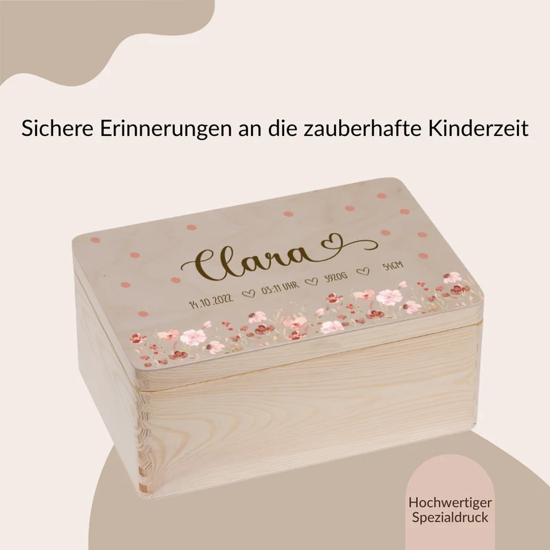 Erinnerungskiste - Rosa Blumen