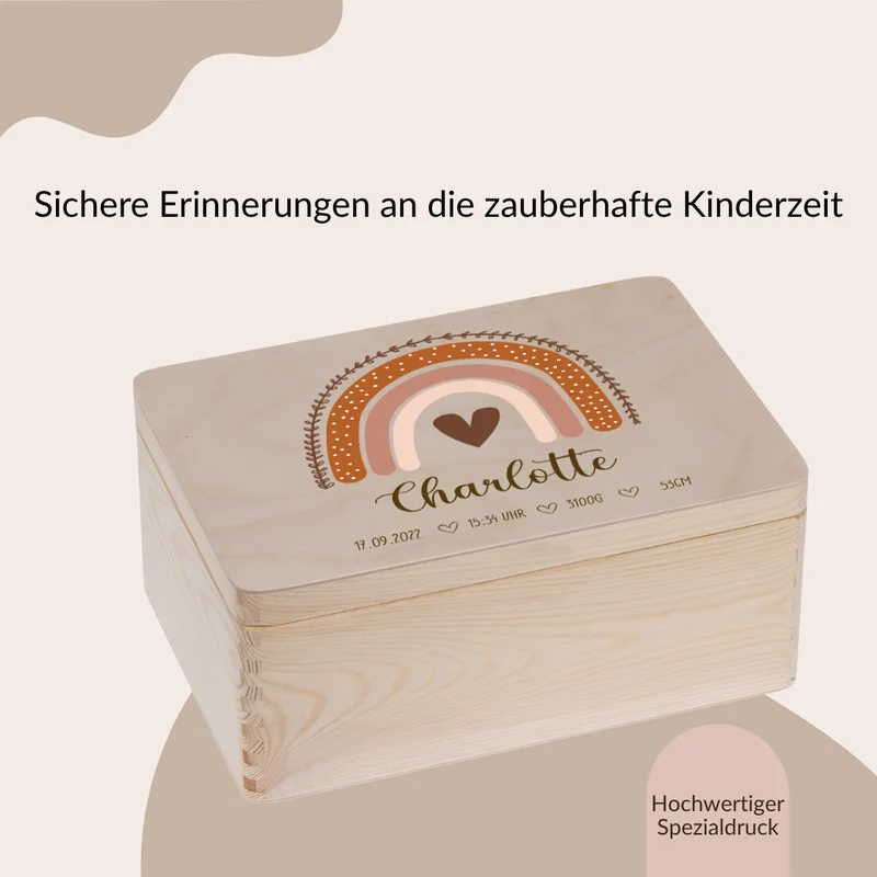 Erinnerungskiste mit Regenbogen