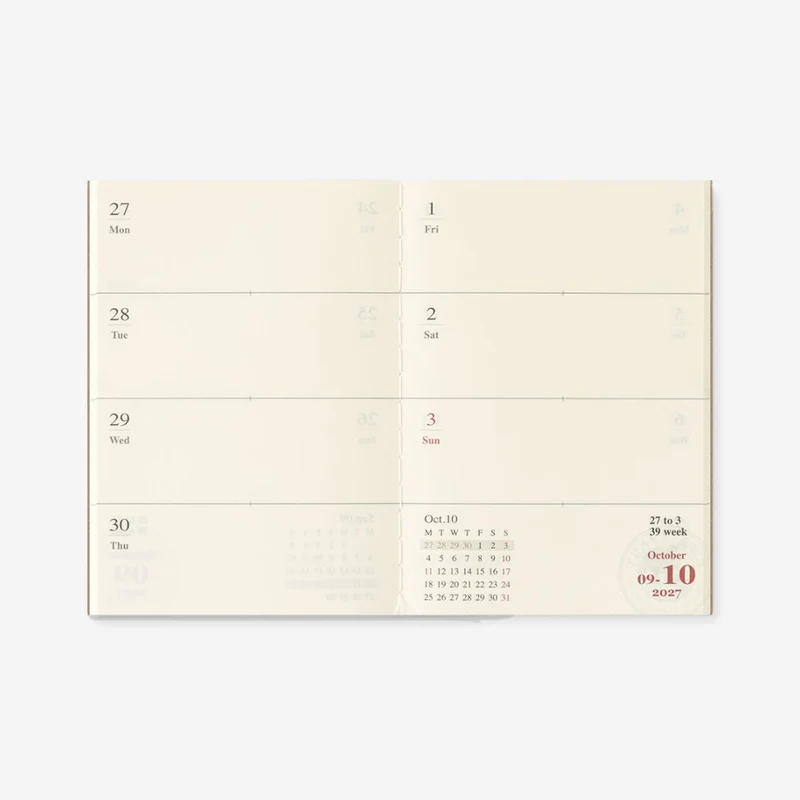 2027 Weekly Diary Passport Size TRAVELER'S notebook