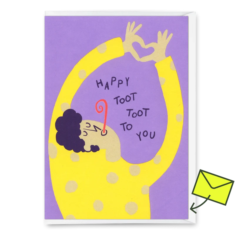 Grußkarte "Toot Toot" | Lustige Klappkarte zum Geburtstag
