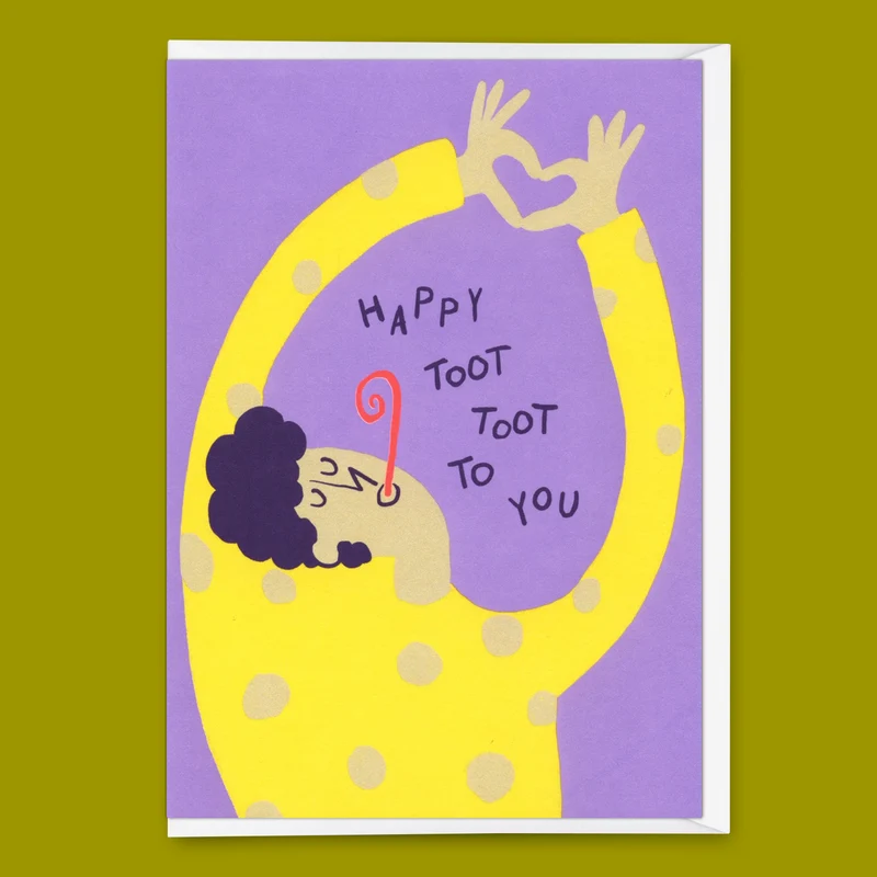 Grußkarte "Toot Toot" | Lustige Klappkarte zum Geburtstag