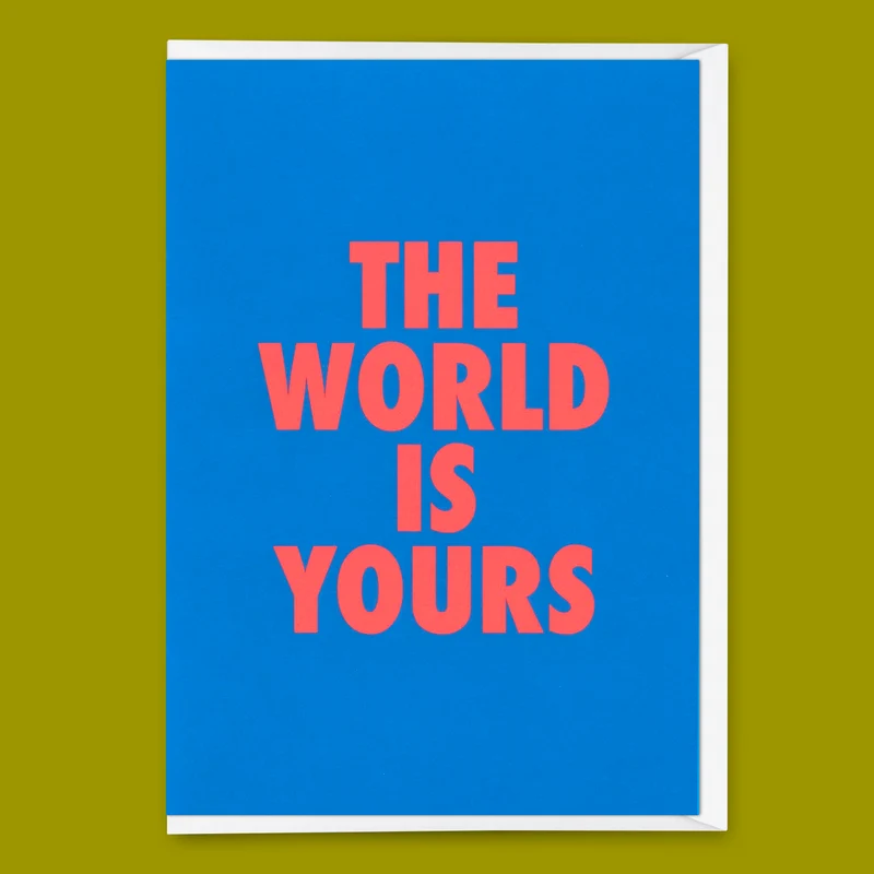 Grußkarte "The world is yours" | Besondere Klappkarte für jeden Anlass