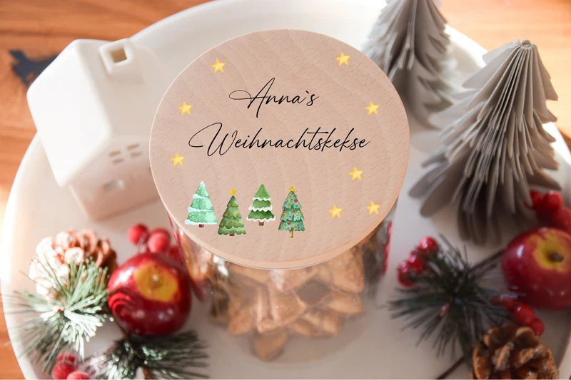 Vorratglas Weihnachten - Tannenbaum, Sternen