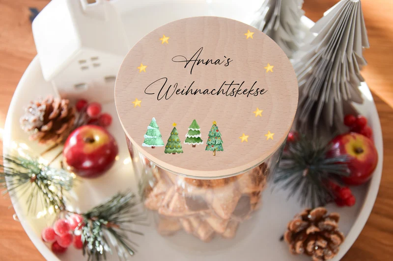 Vorratglas Weihnachten - Tannenbaum, Sternen