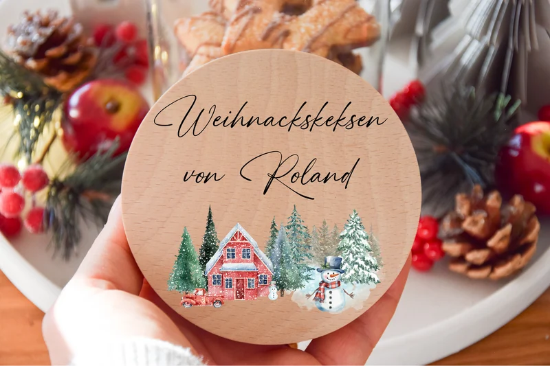 Vorratglas Weihnachten - Tannen, Schneemann