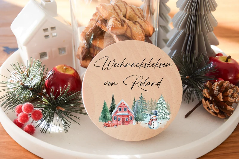 Vorratglas Weihnachten - Tannen, Schneemann