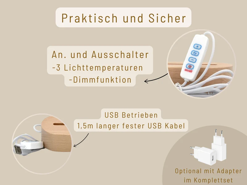 Nachtlicht - Woodland Tiere, Berge