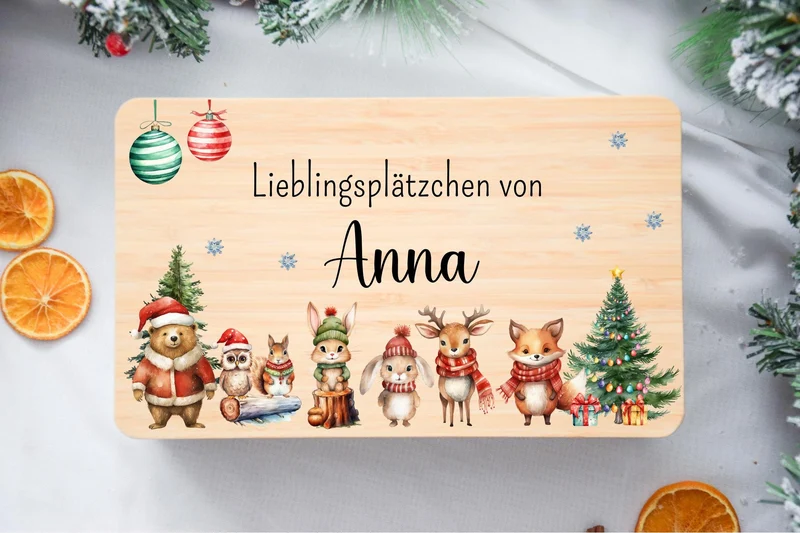 Keksdosen Weihnachten - bunten Tiermotiven