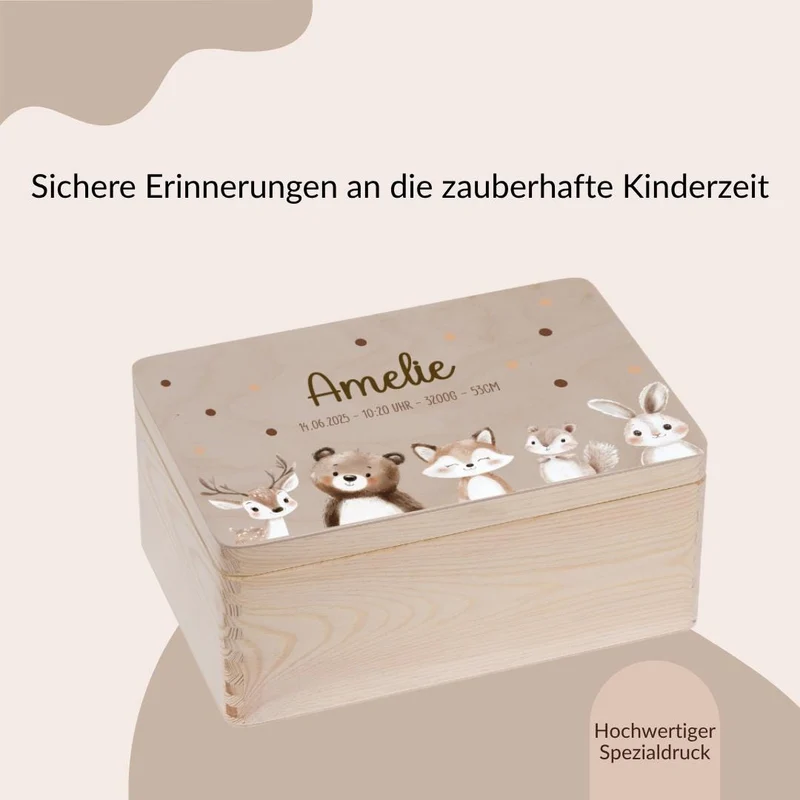 Erinnerungskiste - mit Woodlandtieren
