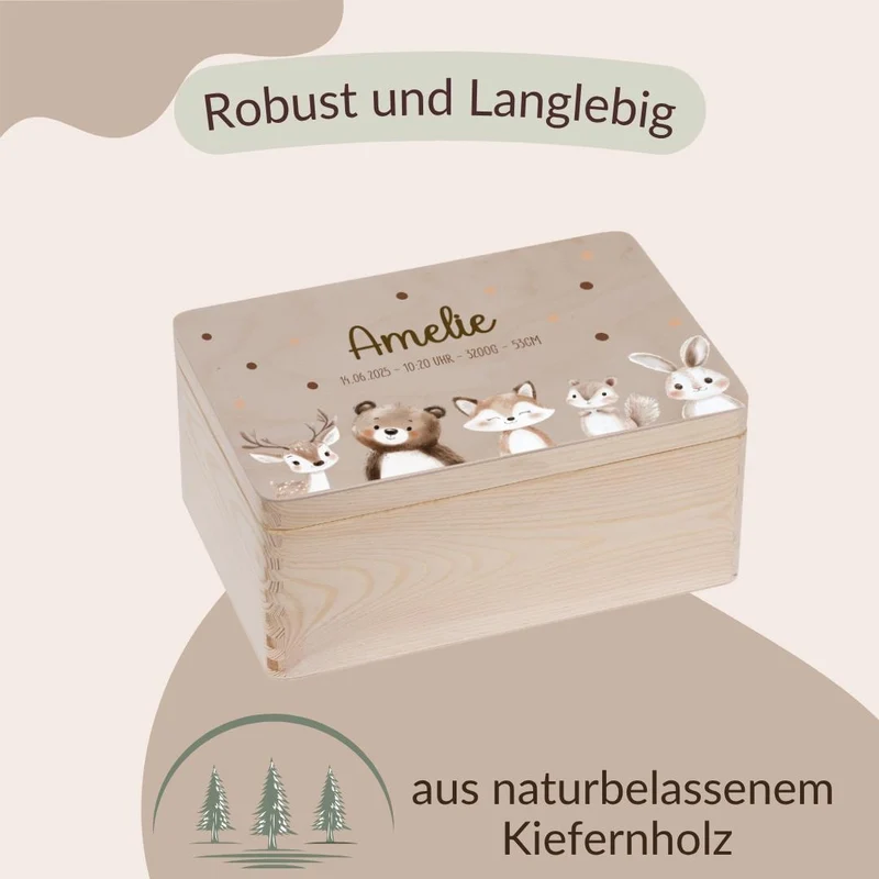 Erinnerungskiste - mit Woodlandtieren