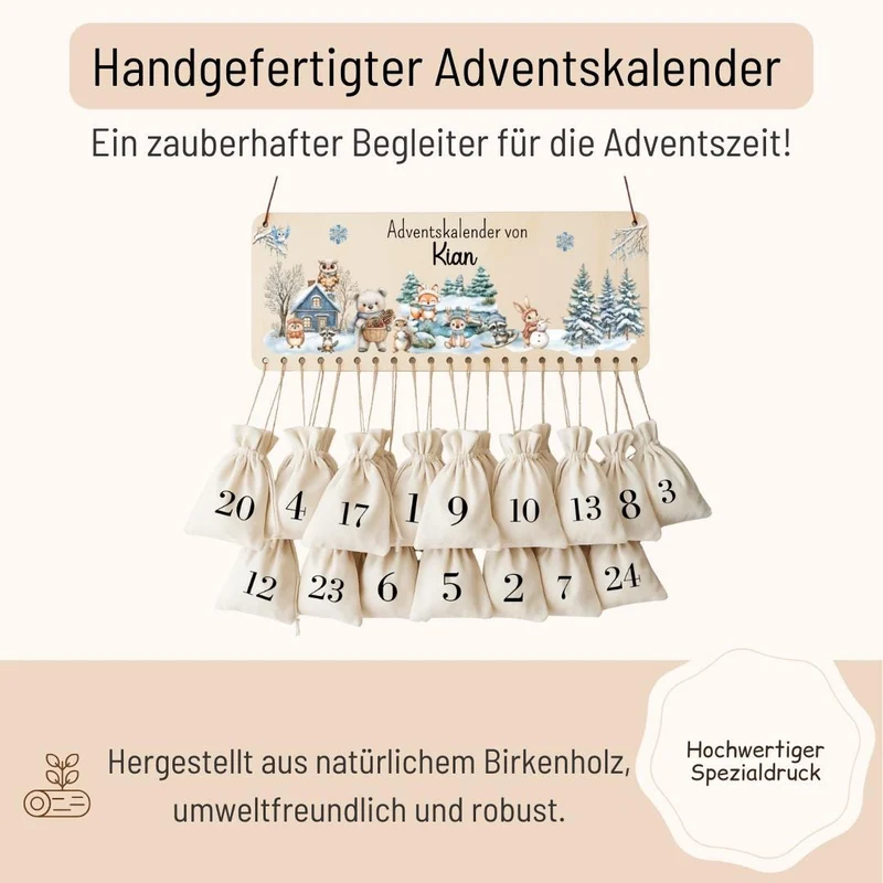 Adventskalender Kinder - Woodlandtieren