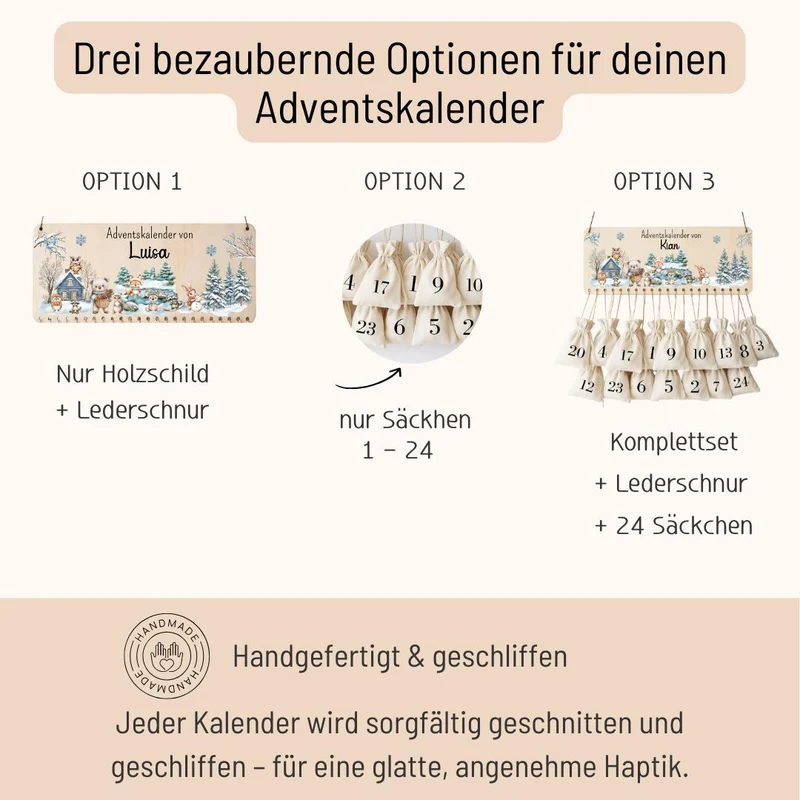 Adventskalender Kinder - Woodlandtieren