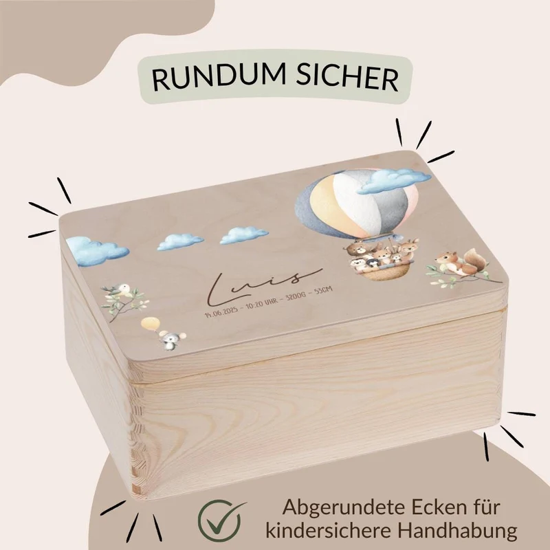 Erinnerungskiste - Heisluftballon - Tiere