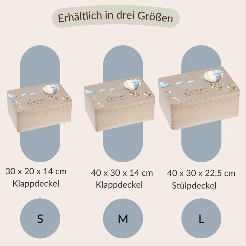 Erinnerungskiste - Heisluftballon - Tiere