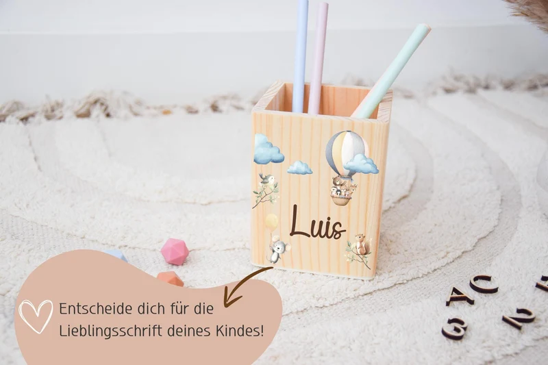 Stiftehalter, Stiftebox, Stiftehalter Kinder, Schulanfang Geschenk, Einschulung, Stiftehalter Holz, Schulkind 2025, Einschulungsgeschenke,