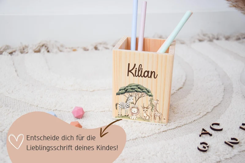 Stiftehalter, Stiftebox, Stiftehalter Kinder, Schulanfang Geschenk, Einschulung, Stiftehalter Holz, Schulkind 2025, Einschulungsgeschenke,