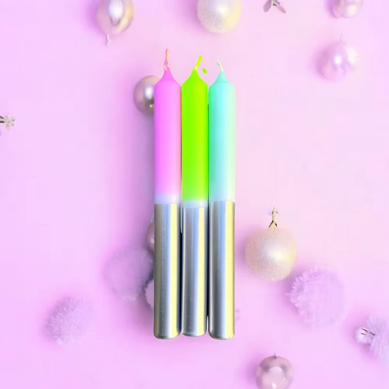 Stabkerzen “X-Mas Jewel-like Kiwi” (3 Stk.) | Funkelnd schön | pinkstories